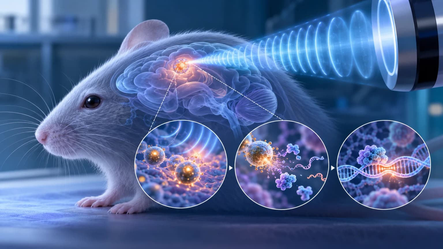 Иллюстрация к материалу «В Стэнфорде направили CRISPR в заданную область мозга ультразвуком»
