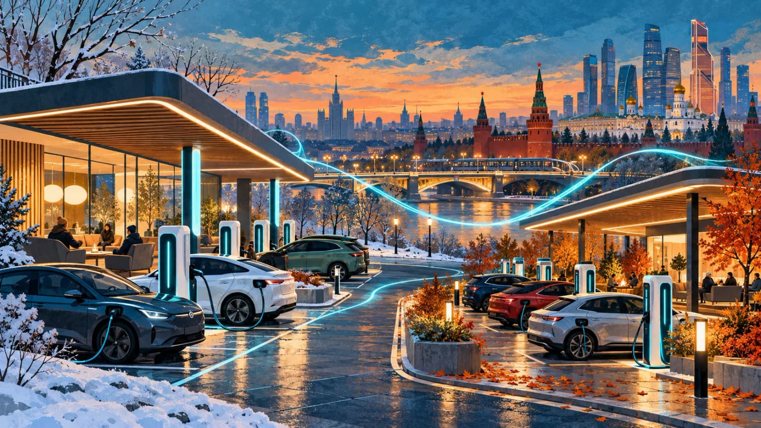 Иллюстрация к материалу «На двух зарядных хабах Москвы провели более 10 тысяч сессий»
