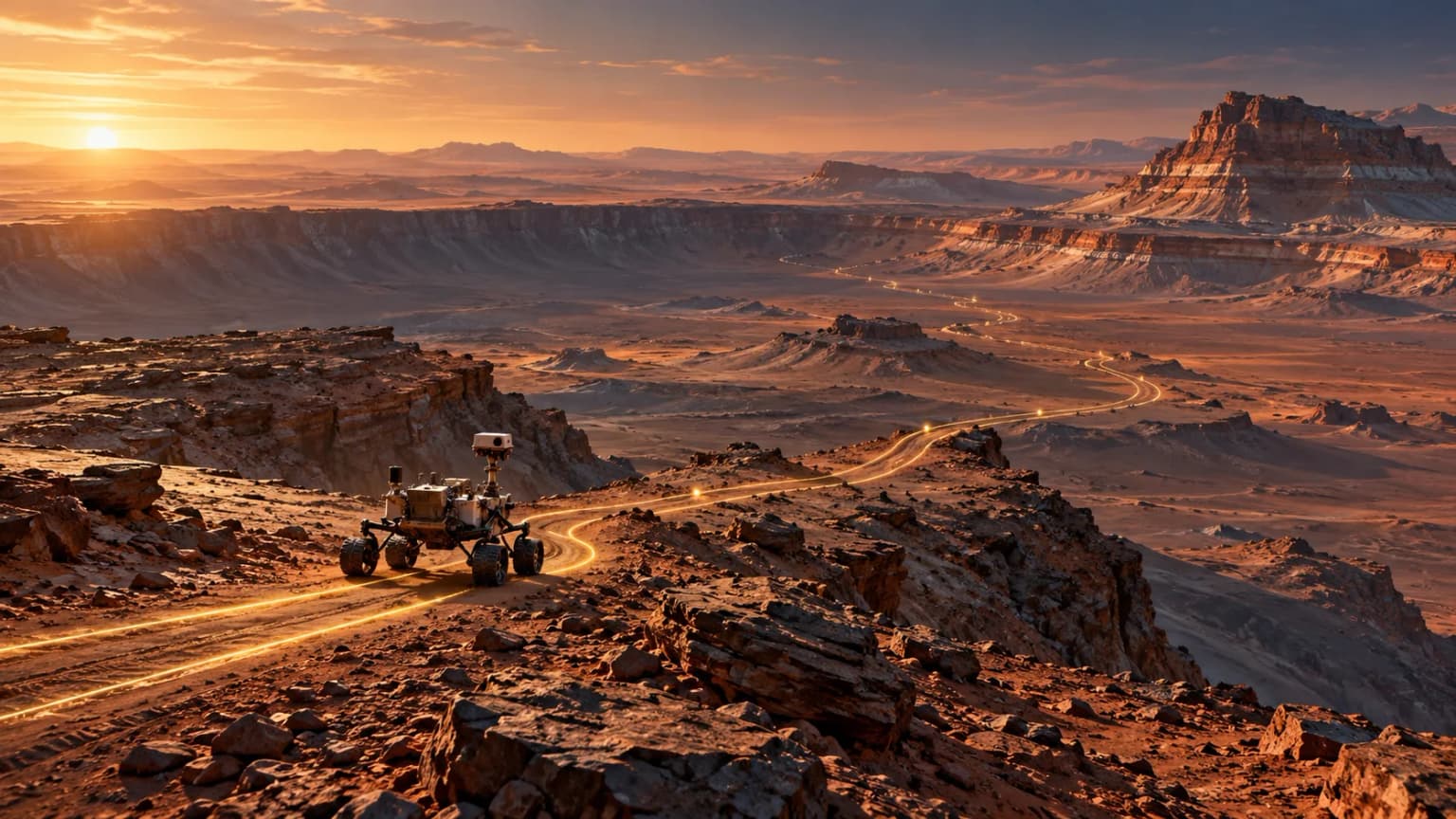 Иллюстрация к материалу «NASA показала следы рекордного заезда Perseverance и обновления автопилота»