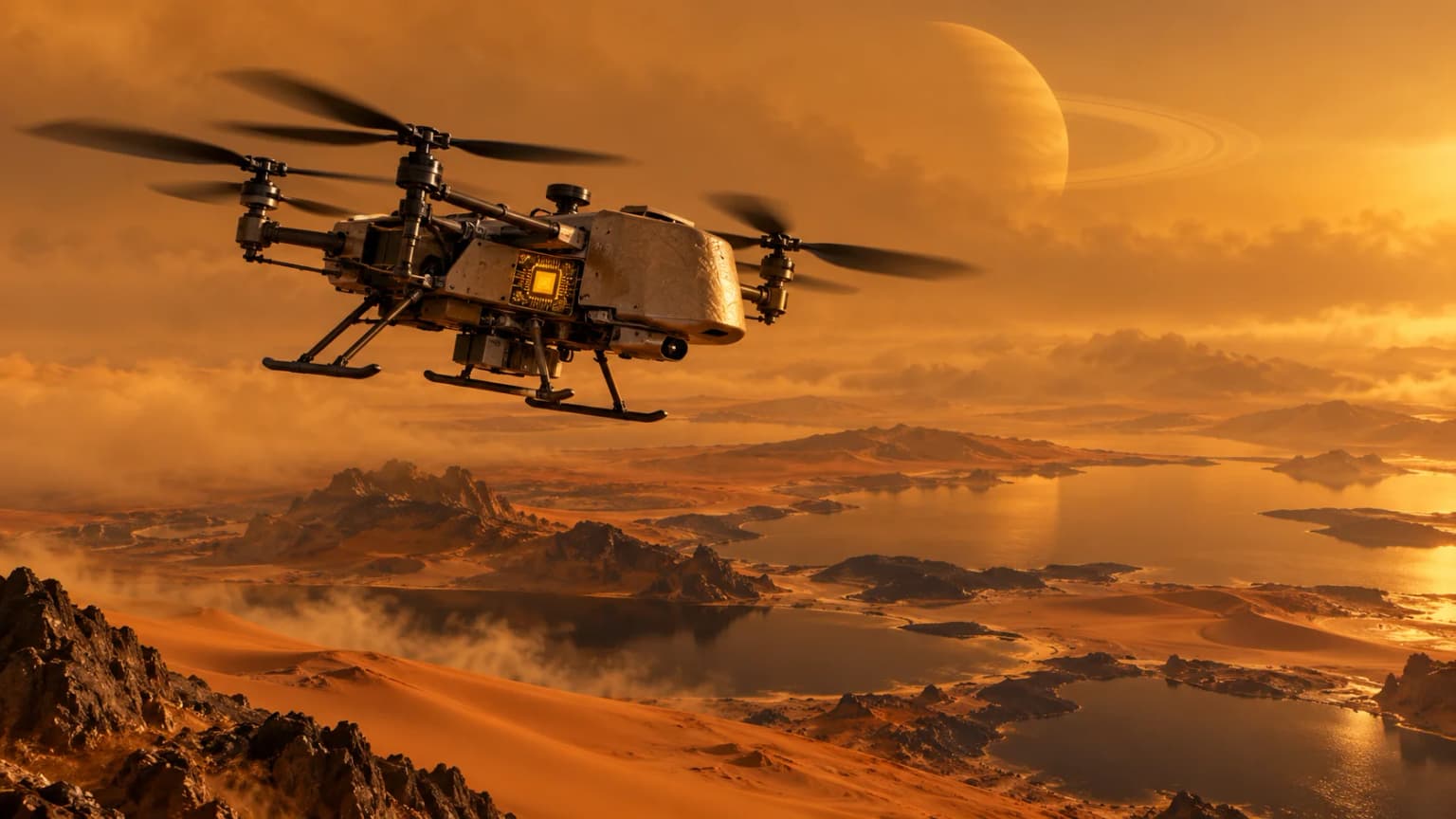 Иллюстрация к материалу «NASA предложило отправить имя к Титану на аппарате Dragonfly»